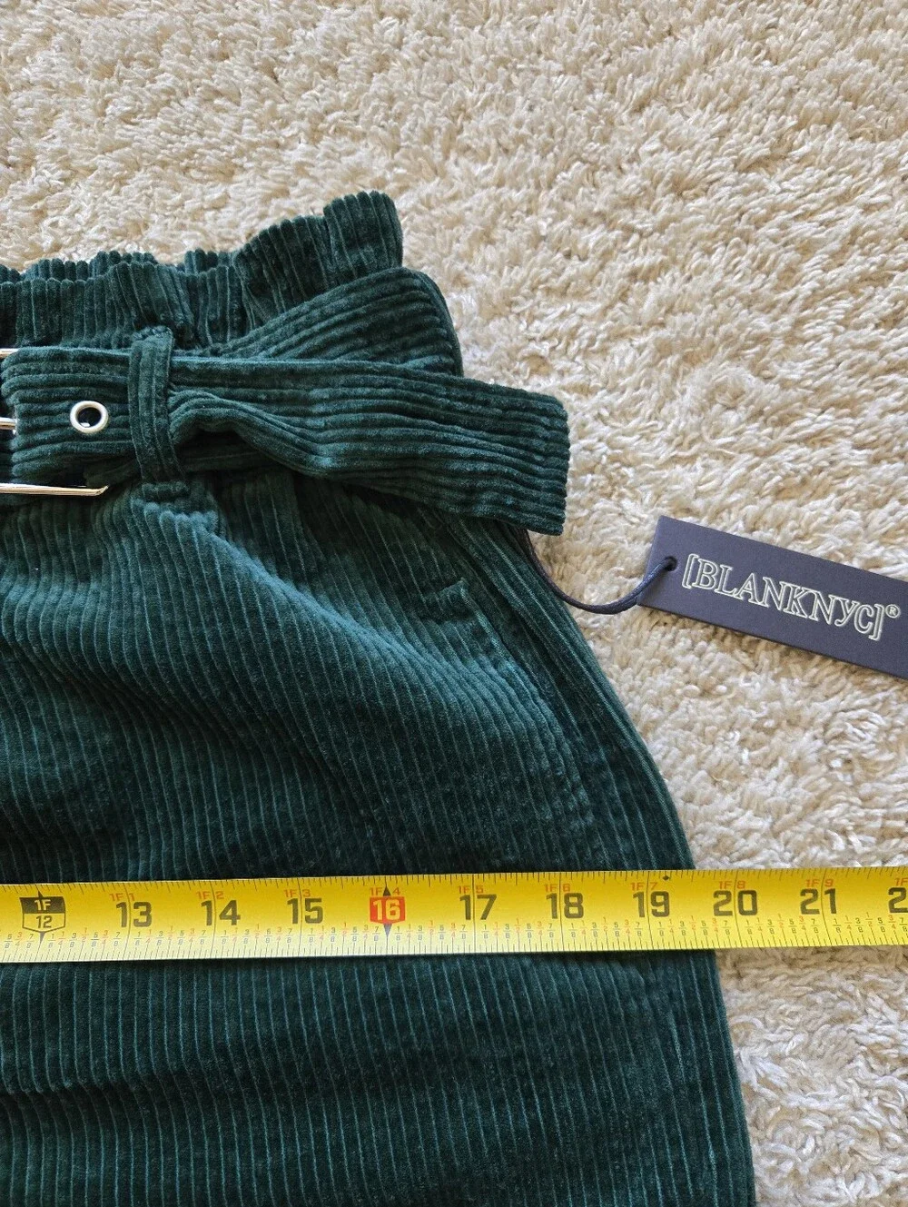 Blanknyc Baxter Ribcage Corduroy Pants Womens 28 Green Straight Leg